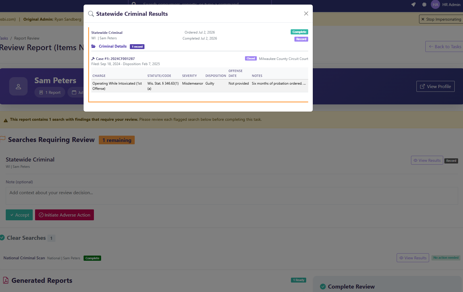 Review results
